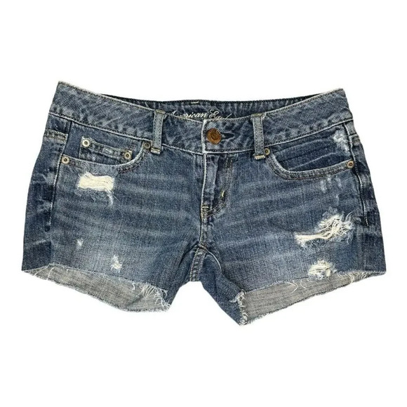 American Eagle Size 2 Shortie Distressed Cutoff Jean‎ Shorts - Picture 1 of 6